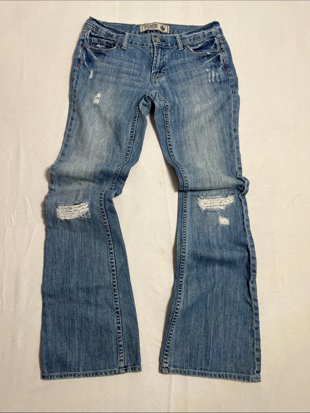 Victoria’s Secret Women’s Distressed Bootcut Jeans - Light Blue